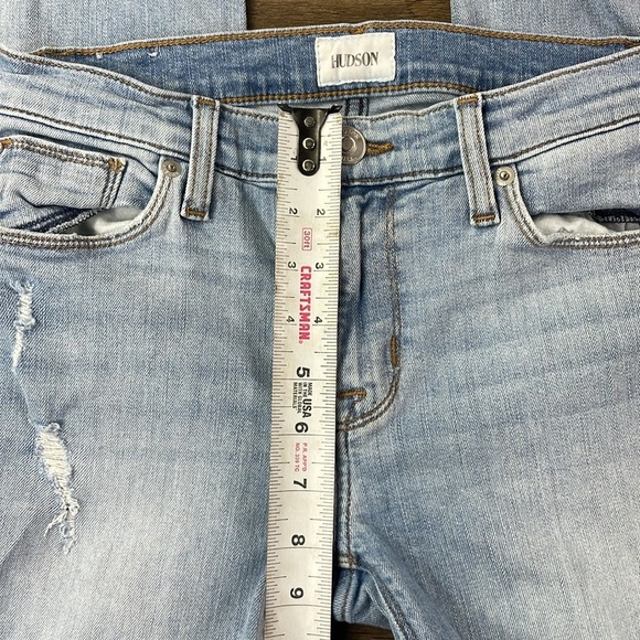 Hudson Women’s Mid Rise Natalie Ankle Skinny Jeans, distressed, size 25 - Picture 6 of 13